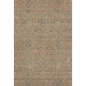 HomeRoots 10' X 14' Coral Denim Blue & Green Washable Area Rug with UV Protection for Stylish Living Spaces 685970