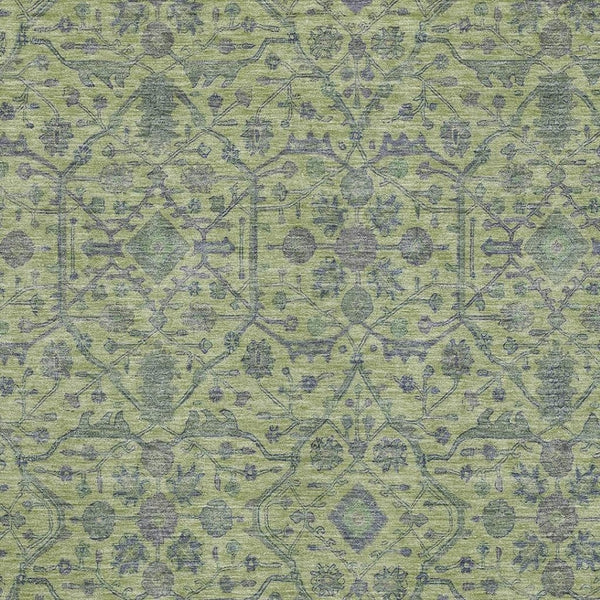 HomeRoots 8' X 10' Vibrant Lime Green & Gray Washable Area Rug with UV Protection for High-Traffic Spaces 685974