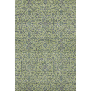 HomeRoots 8' X 10' Vibrant Lime Green & Gray Washable Area Rug with UV Protection for High-Traffic Spaces 685974