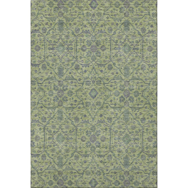 HomeRoots 8' X 10' Vibrant Lime Green & Gray Washable Area Rug with UV Protection for High-Traffic Spaces 685974