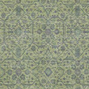 HomeRoots 9' X 12' Vibrant Lime Green and Gray Oriental Area Rug with UV Protection for High-Traffic Homes 685975