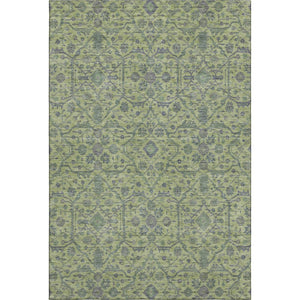HomeRoots 10' X 14' Vibrant Lime Green & Gray Washable Area Rug with UV Protection for Busy Households 685976
