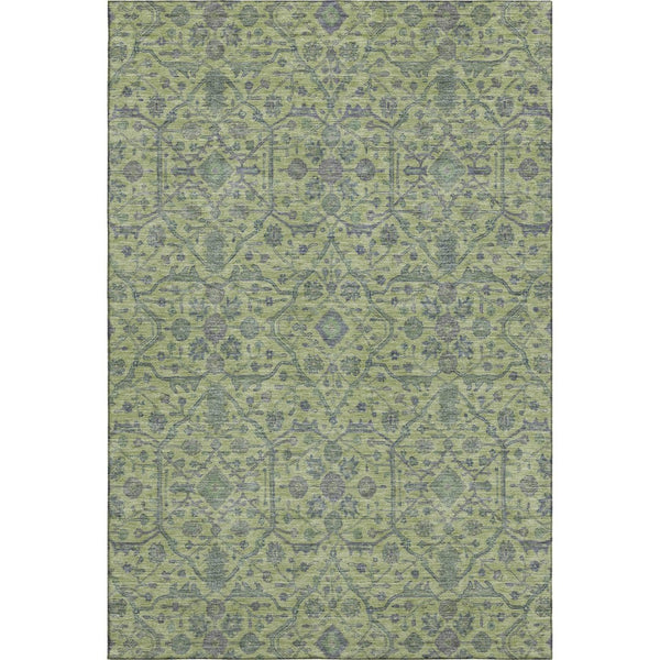HomeRoots 10' X 14' Vibrant Lime Green & Gray Washable Area Rug with UV Protection for Busy Households 685976