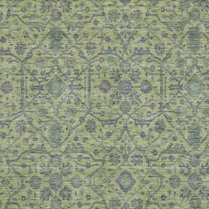 HomeRoots 10' X 14' Vibrant Lime Green & Gray Washable Area Rug with UV Protection for Busy Households 685976