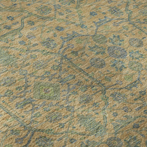 HomeRoots 8' Vibrant Orange, Blue & Green Oriental Round Rug - Washable, UV-Protected & Perfect for High-Traffic Areas 685979