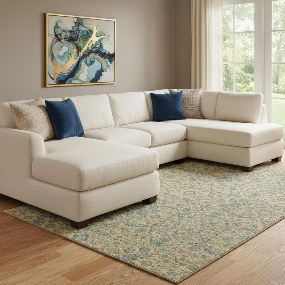 HomeRoots 8' X 10' Vibrant Oriental Washable Area Rug with UV Protection, Stain Resistance for High Traffic Areas 685980