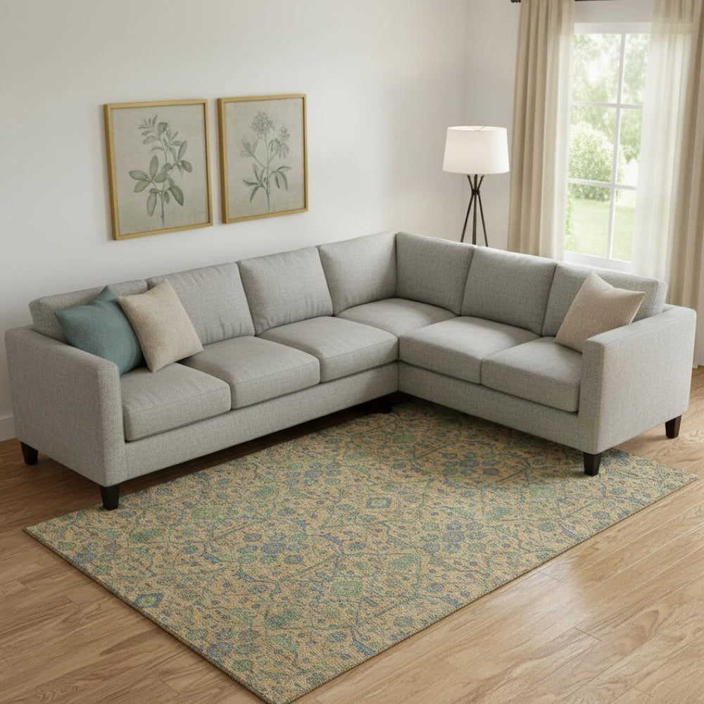 HomeRoots 9' X 12' Vibrant Orange, Blue & Green Oriental Washable Area Rug with UV Protection for Homes 685981