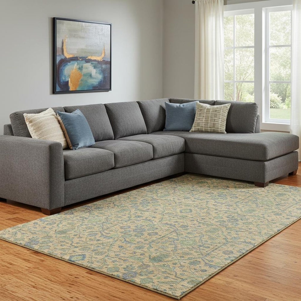 HomeRoots 10' Washable Orange, Blue & Green Oriental Area Rug with UV Protection for High-Traffic Spaces 685982