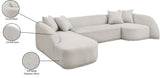 Rita Beige Polyester Fabric 3-Piece Sectional 685Beige-Sectional Meridian Furniture