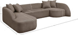 Rita Brown Polyester Fabric 3-Piece Sectional 685Brown-Sectional Meridian Furniture