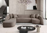 Rita Brown Polyester Fabric 3-Piece Sectional 685Brown-Sectional Meridian Furniture