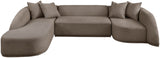 Rita Brown Polyester Fabric 3-Piece Sectional 685Brown-Sectional Meridian Furniture