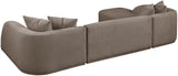 Rita Brown Polyester Fabric 3-Piece Sectional 685Brown-Sectional Meridian Furniture