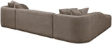 Rita Brown Polyester Fabric 3-Piece Sectional 685Brown-Sectional Meridian Furniture