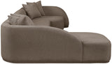 Rita Brown Polyester Fabric 3-Piece Sectional 685Brown-Sectional Meridian Furniture