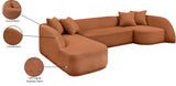 Rita Cognac Polyester Fabric 3-Piece Sectional 685Cognac-Sectional Meridian Furniture