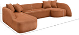 Rita Cognac Polyester Fabric 3-Piece Sectional 685Cognac-Sectional Meridian Furniture