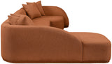 Rita Cognac Polyester Fabric 3-Piece Sectional 685Cognac-Sectional Meridian Furniture