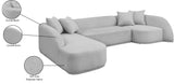 Rita Grey Polyester Fabric 3-Piece Sectional 685Grey-Sectional Meridian Furniture