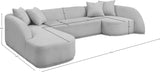 Rita Grey Polyester Fabric 3-Piece Sectional 685Grey-Sectional Meridian Furniture