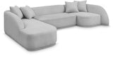 Rita Grey Polyester Fabric 3-Piece Sectional 685Grey-Sectional Meridian Furniture