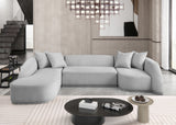 Rita Grey Polyester Fabric 3-Piece Sectional 685Grey-Sectional Meridian Furniture