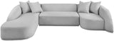 Rita Grey Polyester Fabric 3-Piece Sectional 685Grey-Sectional Meridian Furniture