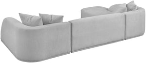 Rita Grey Polyester Fabric 3-Piece Sectional 685Grey-Sectional Meridian Furniture