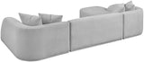 Rita Grey Polyester Fabric 3-Piece Sectional 685Grey-Sectional Meridian Furniture