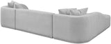 Rita Grey Polyester Fabric 3-Piece Sectional 685Grey-Sectional Meridian Furniture