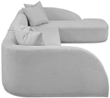 Rita Grey Polyester Fabric 3-Piece Sectional 685Grey-Sectional Meridian Furniture