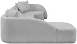 Rita Grey Polyester Fabric 3-Piece Sectional 685Grey-Sectional Meridian Furniture