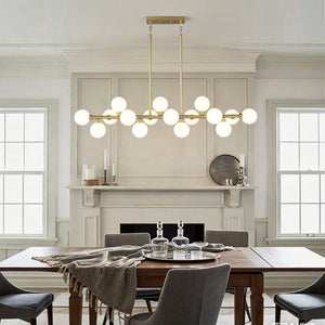 English Elm Pendant Lamp 16 Opal Seeded Glass Shades Gold Frame Farmhouse Dining Island Light Gold+White W5008P466519