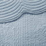 Madison Park Tuscany Cottage/Country 3 Piece Reversible Scalloped Edge Quilt Set MP13-8246 Blue