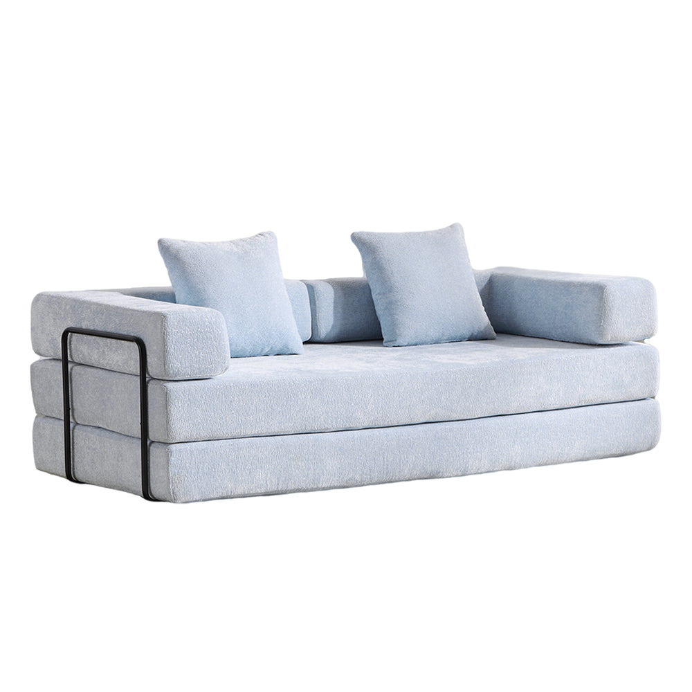 English Elm Floor Couch - Versatile Chenille Convertible Sofa Bed With Pillow Support For Living Room & Dorms W3723P344016
