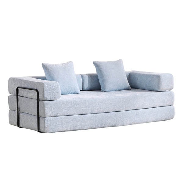 English Elm Floor Couch - Versatile Chenille Convertible Sofa Bed With Pillow Support For Living Room & Dorms W3723P344016