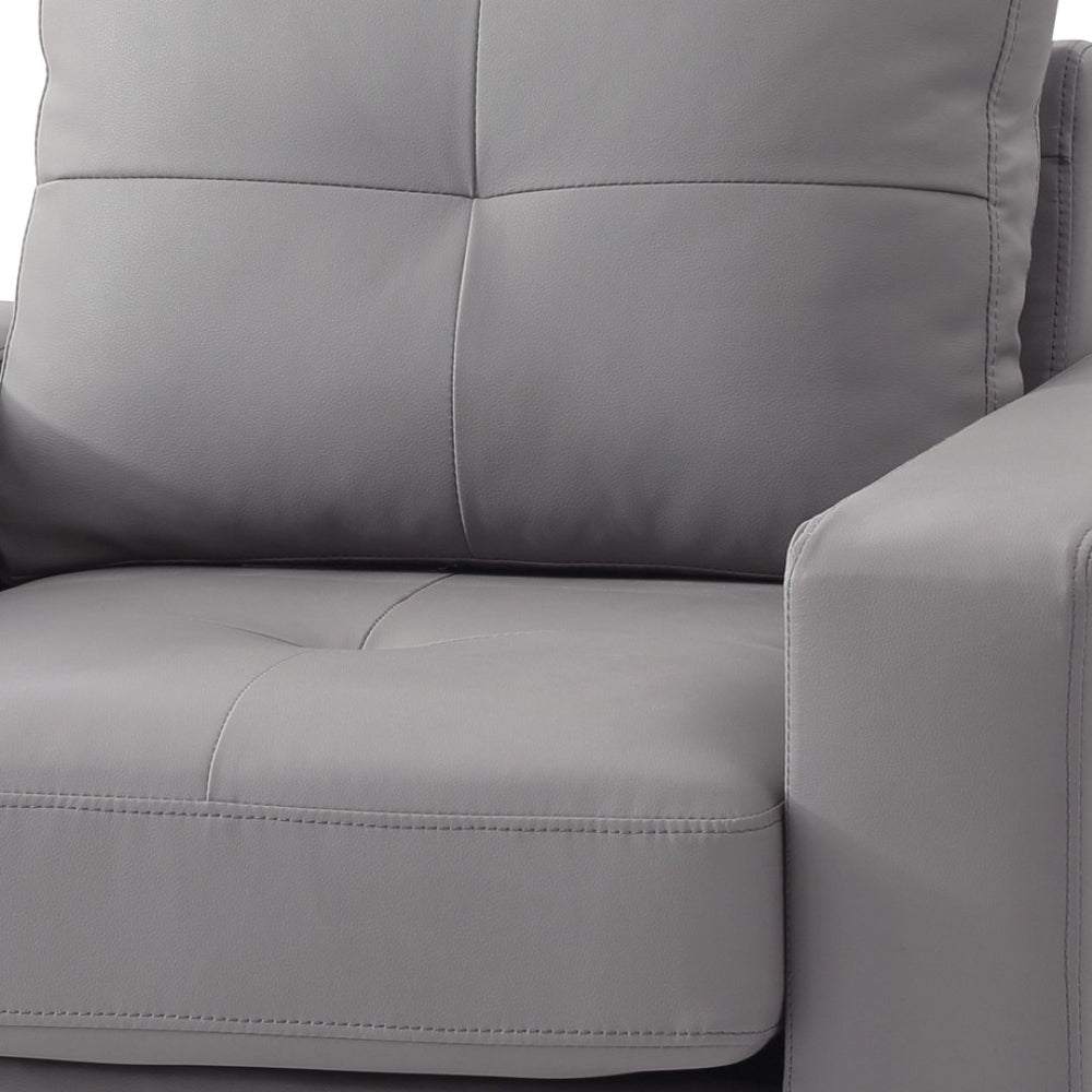 English Elm Cozy Gray Upholstered Club Chair with Track Arms for Reading Nooks and Living Rooms B078108258