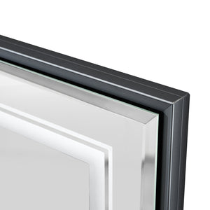 English Elm 40*30inch LED Bathroom Mirror with Beveled Edge, Front & Backlit 3-Color Dimmable IP54 Anti-Fog Grey W2091P214096