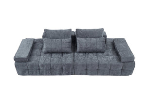 English Elm Sofa Modular Loveseat Antique Grey with Ultra-Dense Foam, Deep Seats, Orthopedic Support, Easy Assemble W1960S00008