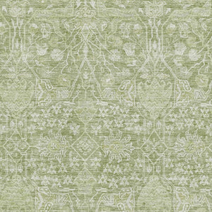 HomeRoots 5' X 8' Artichoke Green Floral Area Rug – Washable, Durable, UV-Protected for Stylish Living Spaces 686002