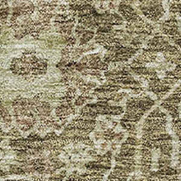 HomeRoots 5' Washable Brown & Beige Floral Area Rug - UV Protected, Stain Resistant, Perfect for Families! 686008