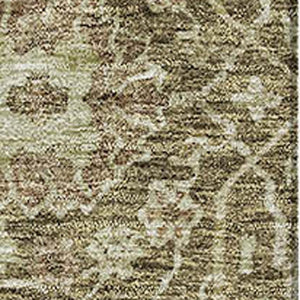 HomeRoots 8' X 10' Elegant Brown and Beige Floral Washable Area Rug - Stain Resistant, UV Protected, Durable Design 686010