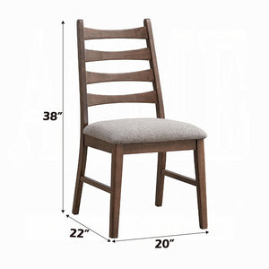 English Elm Walnut Ladder-Back Side Chairs Set of 2 — Distressed Scooped Seat, Rustic Transitional Comfort for Dining Walnut 13.5 L x 40 W x 21 H B2741P333935