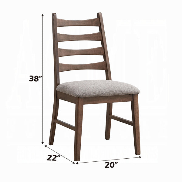 English Elm Walnut Ladder-Back Side Chairs Set of 2 — Distressed Scooped Seat, Rustic Transitional Comfort for Dining Walnut 13.5 L x 40 W x 21 H B2741P333935