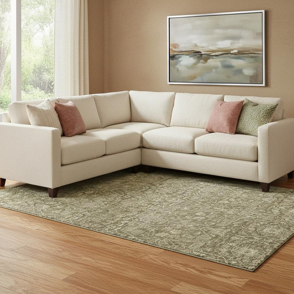 HomeRoots 10' Brown and Beige Floral Area Rug - Washable, UV-Protected, Durable for High-Traffic Homes 686012