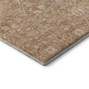HomeRoots 8' X 10' Coral and Beige Floral Area Rug - Stain-Resistant, UV Protected, Perfect for Any Space! 686016