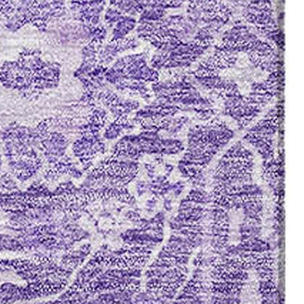 HomeRoots 8' X 10' Elegant Plum & Beige Floral Washable Area Rug with UV Protection for Family-Friendly Homes 686028