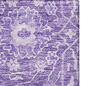 HomeRoots 9' X 12' Elegant Plum Beige Floral Area Rug - Washable, UV Protected, Perfect for Any Room! 686029