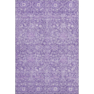 HomeRoots 10' X 14' Floral Washable Area Rug in Plum & Beige - Durable, Stain Resistant, UV Protected Design 686030