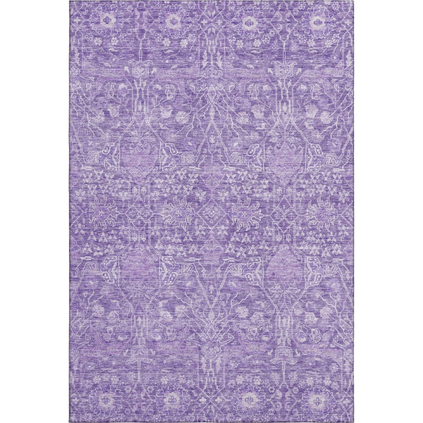 HomeRoots 10' X 14' Floral Washable Area Rug in Plum & Beige - Durable, Stain Resistant, UV Protected Design 686030